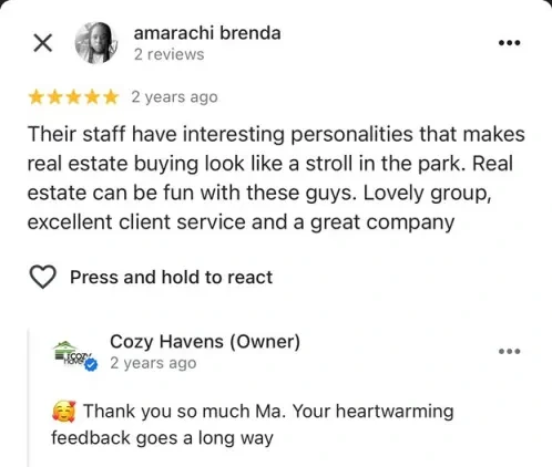 Client testimonial