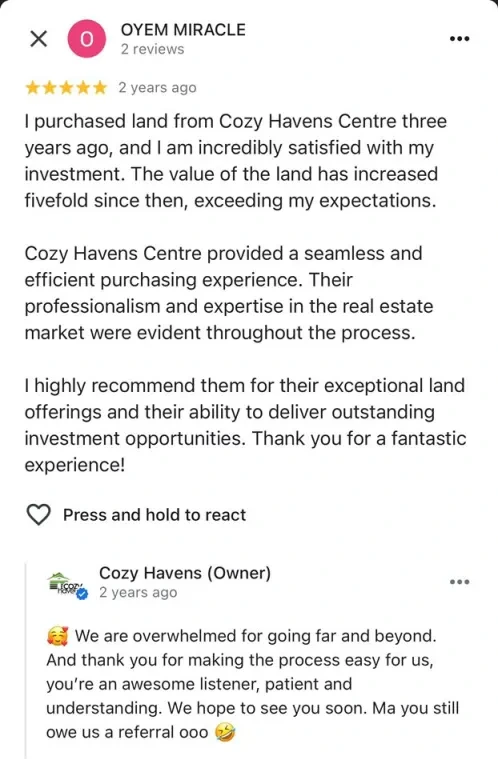 Client testimonial